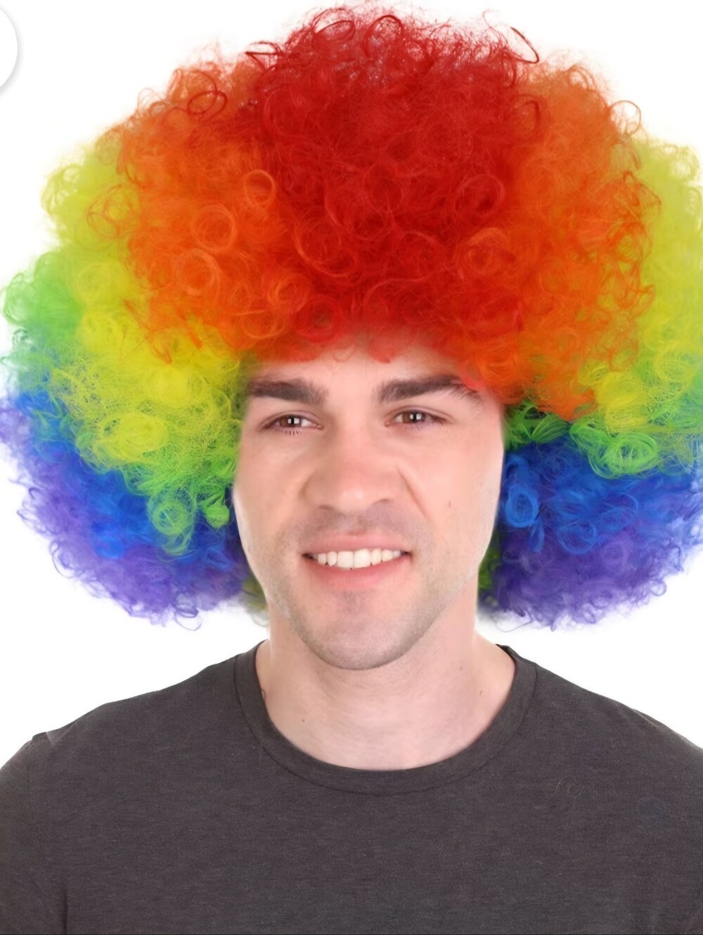 Rainbow Curly Afro Wig - Multicolor Party Costume